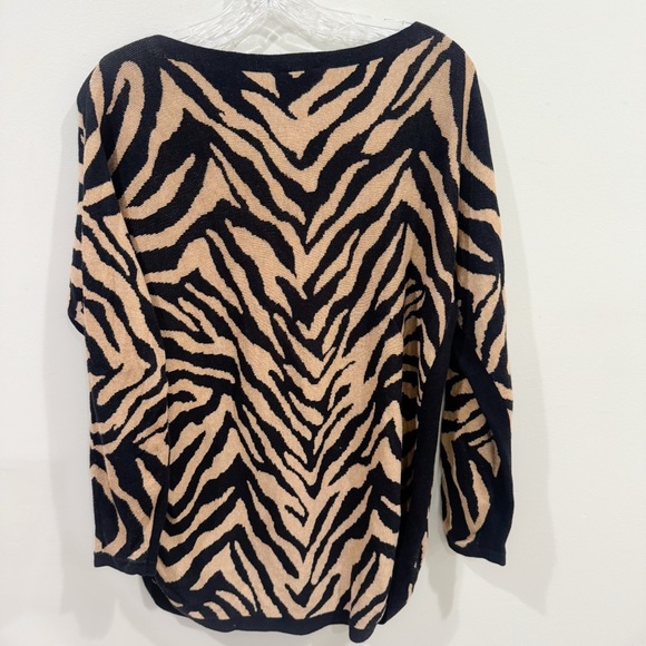 CAbi Dani Pullover Brown Black Zebra stripe ❤️ - Picture 5 of 7